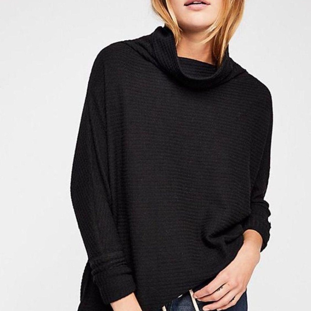 Free People We The Free Funnel Neck Black Top